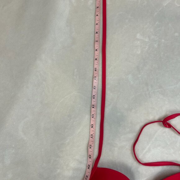 NWT Plunging Ruched One Piece Swimsuit Women Vibrant Red Medium Cupshe - Picture 16 of 16